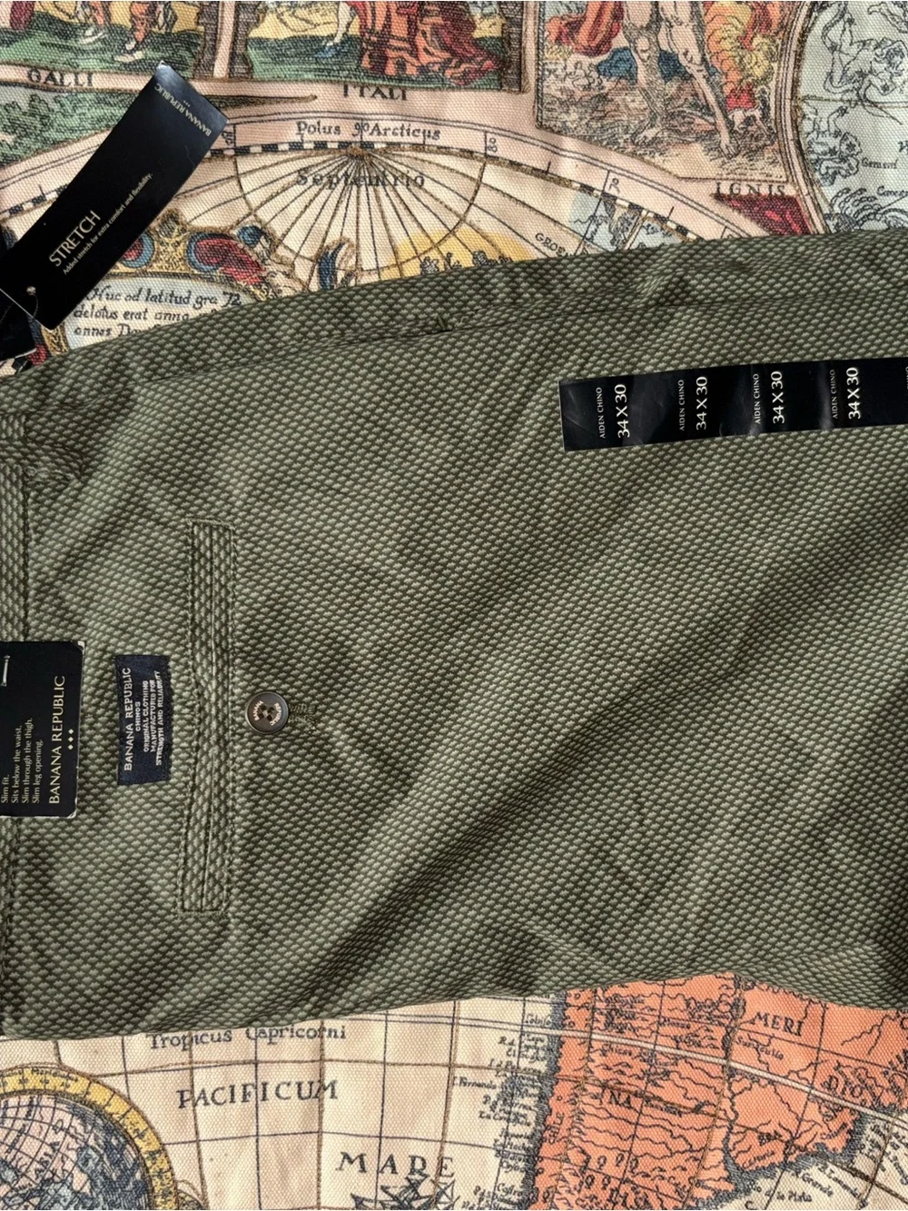 Banana Republic Olive Green Textured Dress Pants